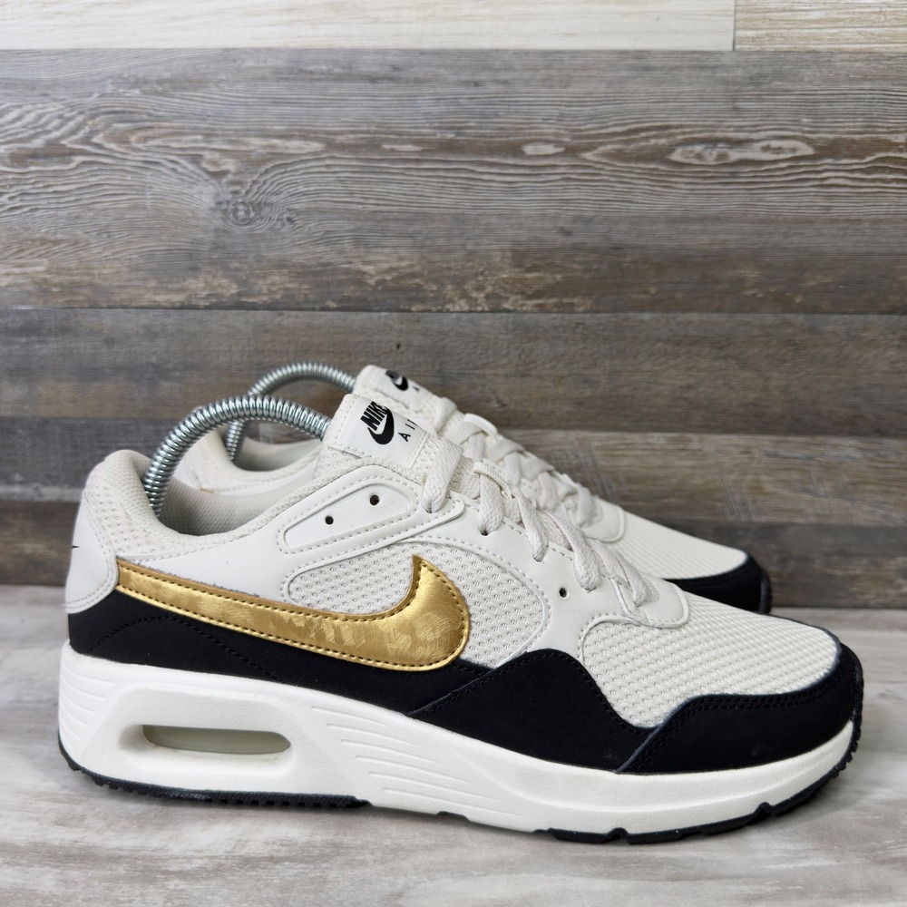 Nike Air Max SC Women Size 9.5 Sneaker Sail Black Metallic Gold DV6842-001